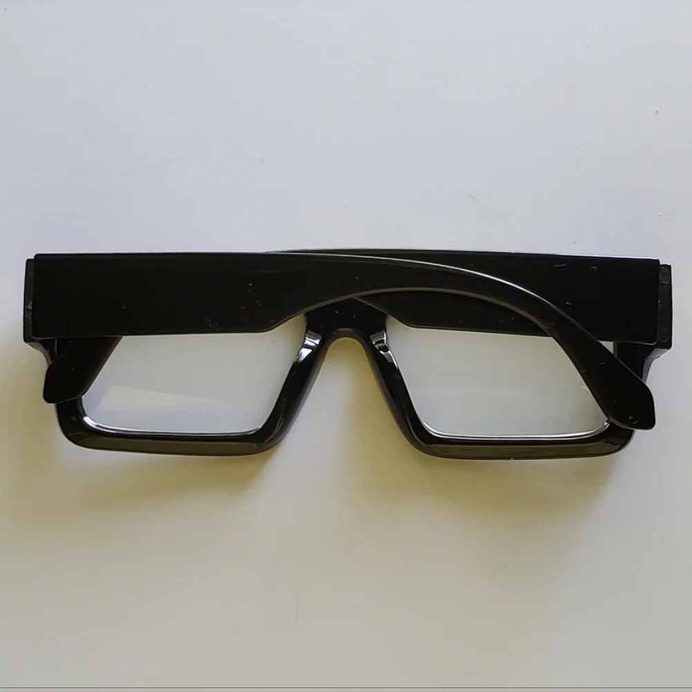 Black Glasses with Gold Accents